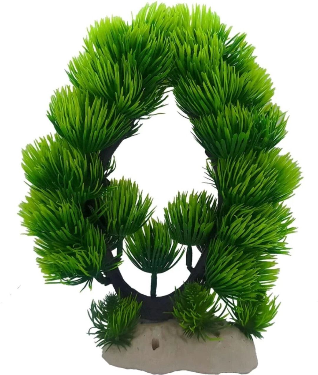 mistletoe Artificial Oval shape Plastic Plant Fish Tank Ornament Tree Decoration (Green) Laterite Unplanted Substrate-picture-3