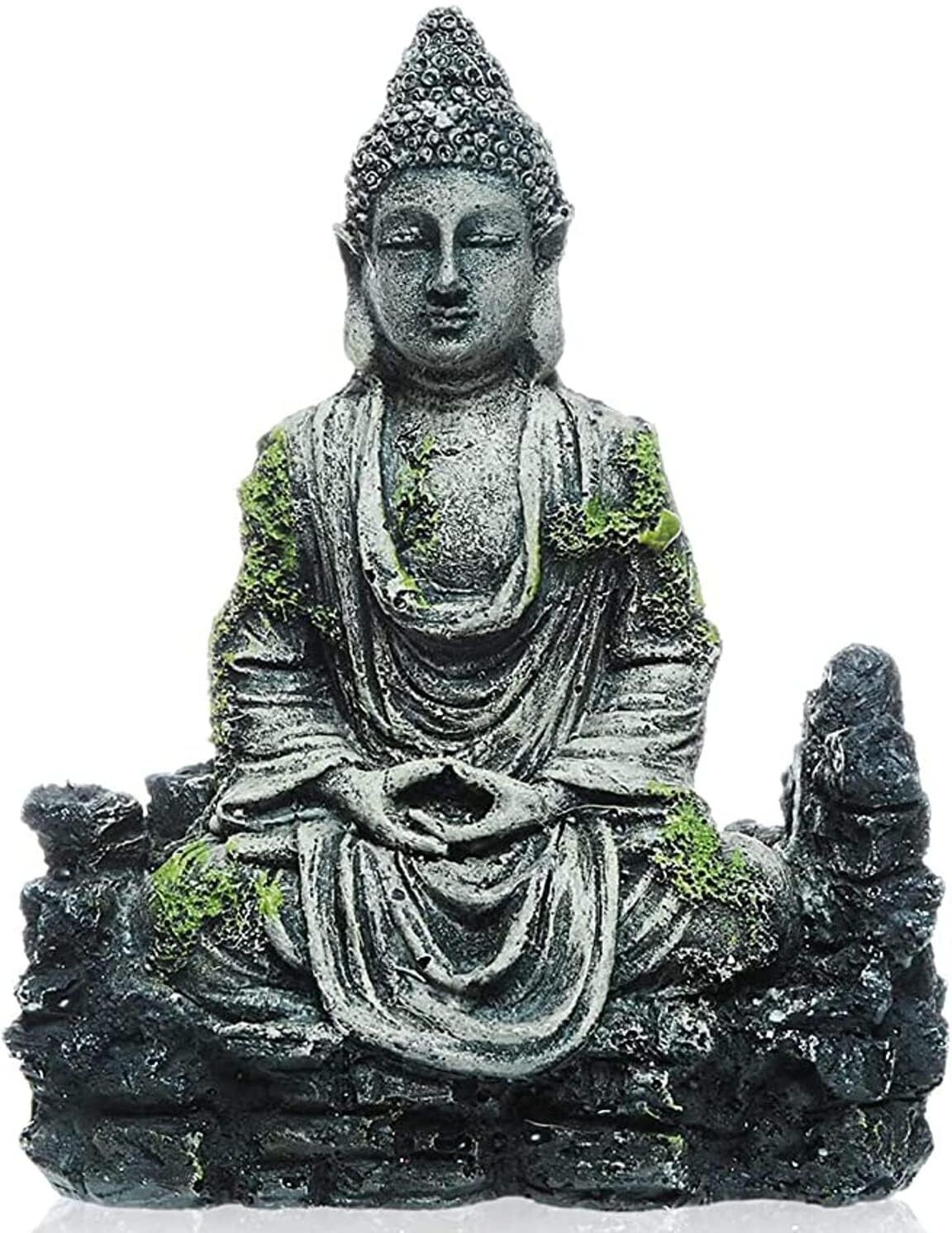Antique Positive Buddha Statue Aquarium Pond Fountains and Water or Fish Tank Aragonite Unplanted Substrate-image-5