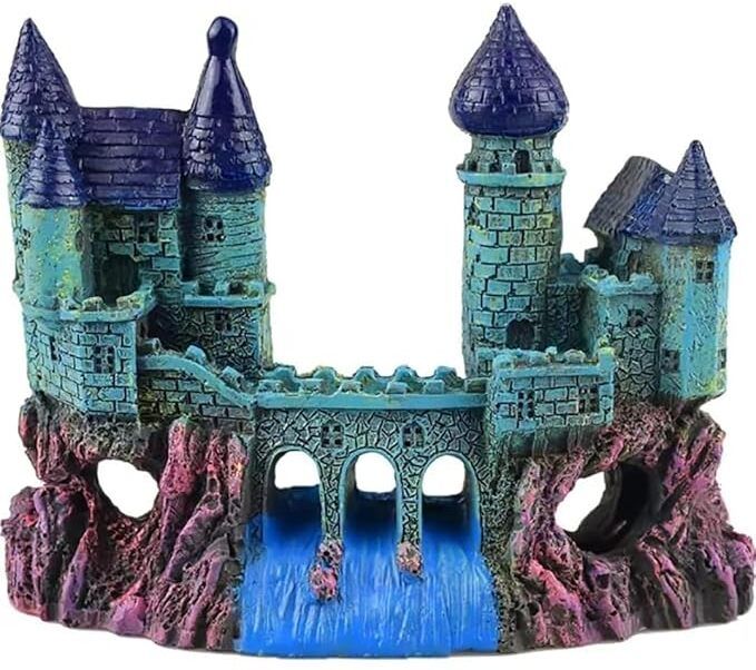 Small Ancient Castle Resin Background for Small Fish Tank Aquarium Accessories Laterite Unplanted Substrate