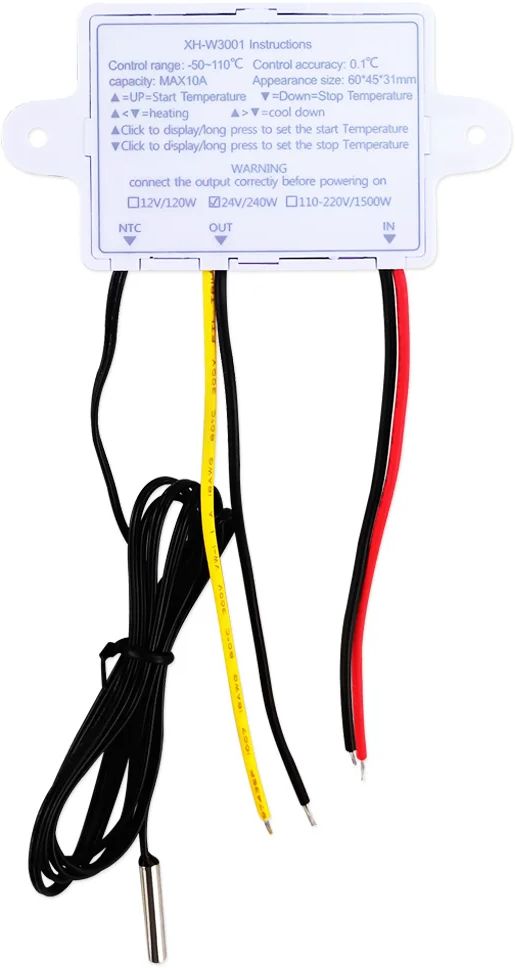 TM&W 220V AC Digital LED Temperature Controller W3001 for Incubator Cooling Heating Multipurpose Controller