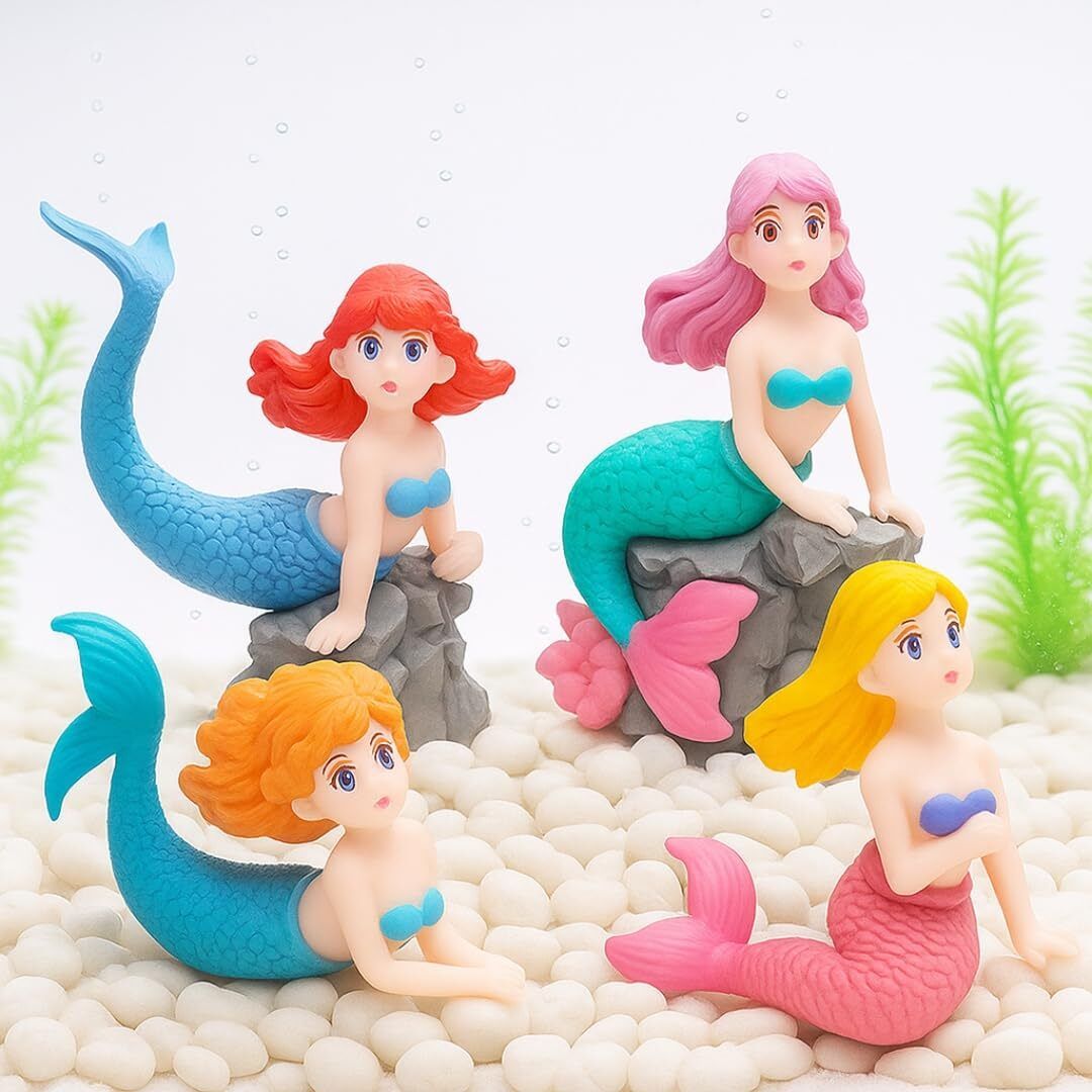 finypetz Aqua Angel Miniature Aquarium Décor Figurines (Pack of 4 Set) Aquarium Tool-picture-28