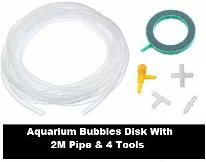 akshat enterprises Aquarium Bubbles Disk+ 2 Meter Pipe & four Tools Aquarium Tool image 1
