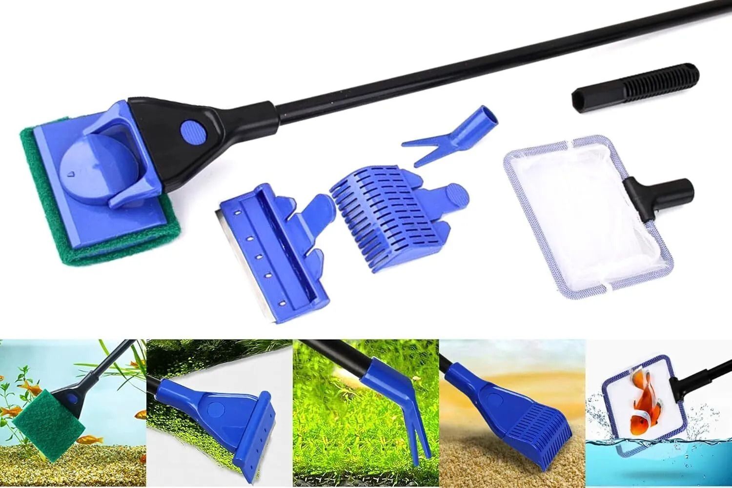 petjoy 5 in 1 Aquarium Cleaning Kit for Cleaning Aquarium Glass, Removing Algae Aquarium Tool-picture-21
