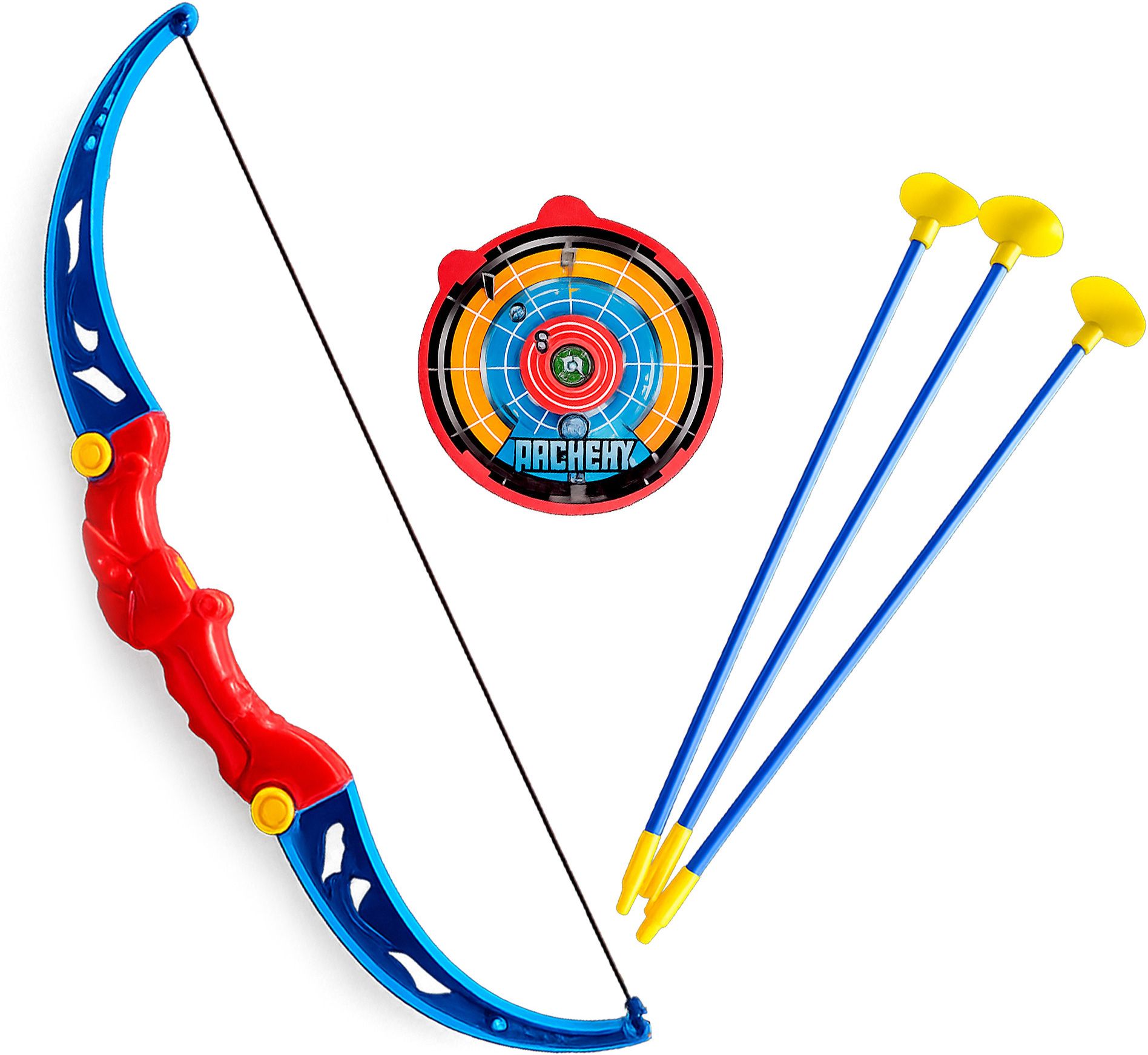 Kids Bow & Arrow Set with Target | 3 Suction Arrows | Indoor Outdoor Toy Set Archery Fletch-image-34