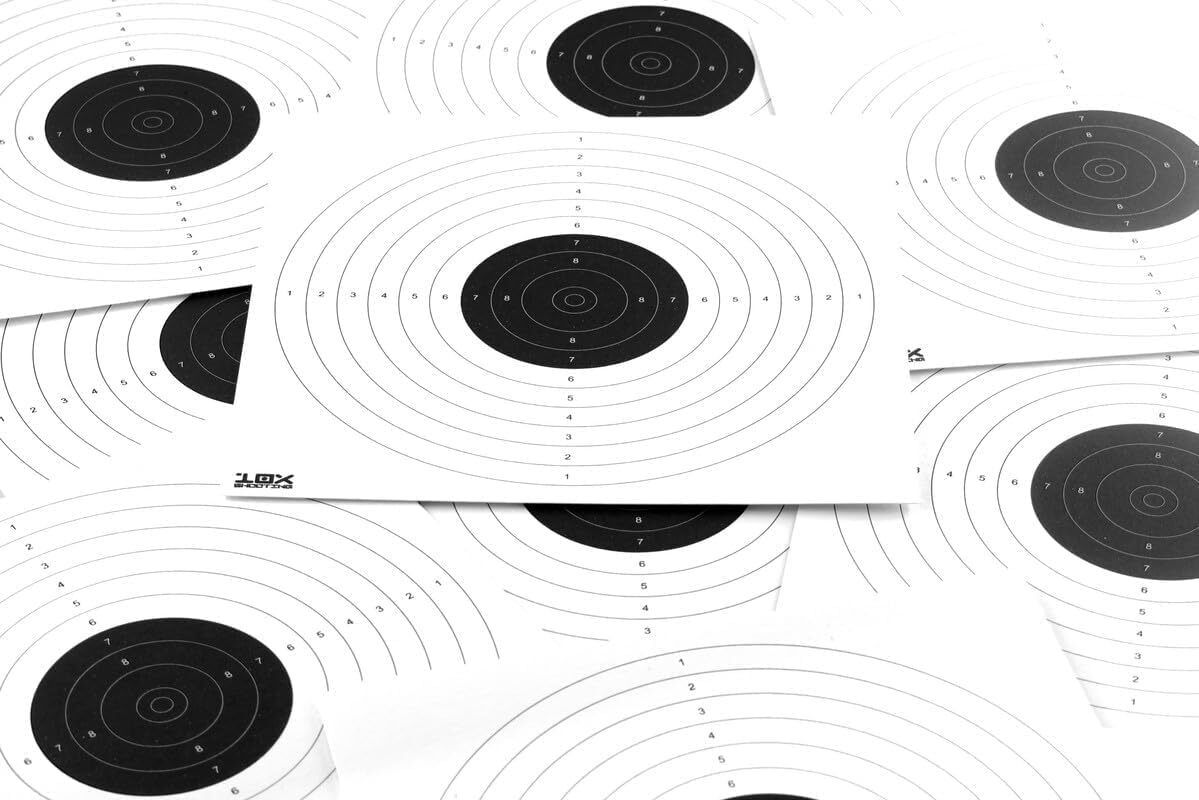 10x 100 Targets for 10 Meters Air Pistol as per ISSF Specs Fixed Air Gun Scope