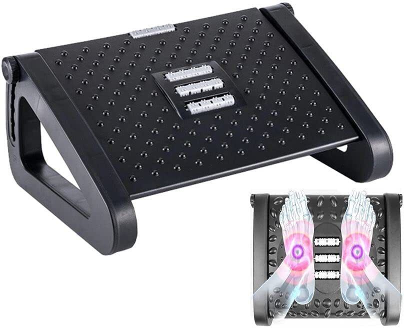 Adjustable Foot Rest for under Chair, 6 Height Settings, Massage Points & Roller Archery Fletch