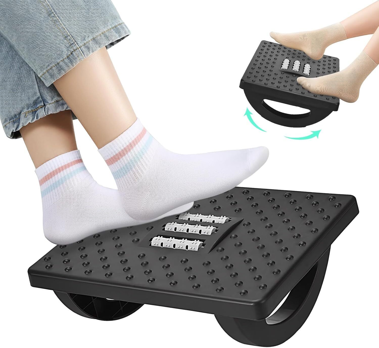 Comfortable Desk Footrest with Ergonomic Plastic Cushion and Massage Points Archery Fletch
