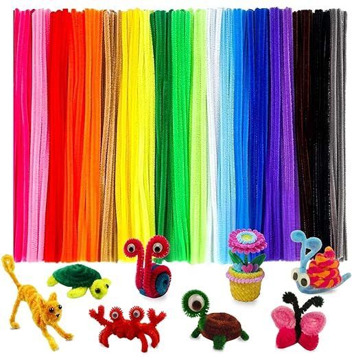 Pipe Cleaner 12 Multi Color 100pcs for Hobby Crafts, Scrapbooking, DIY Accessory Art Clay