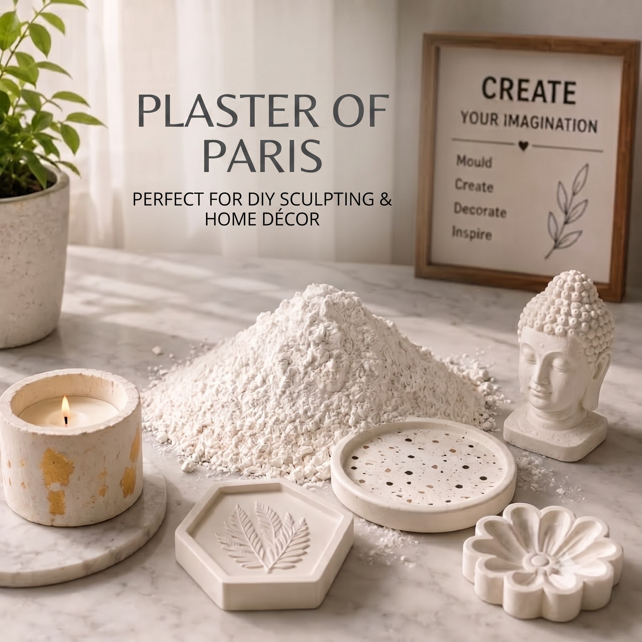 indunath international Premium Plaster of Paris (POP) Powder for Art & Craft, Statue Making, Moulds Art Clay-picture-10