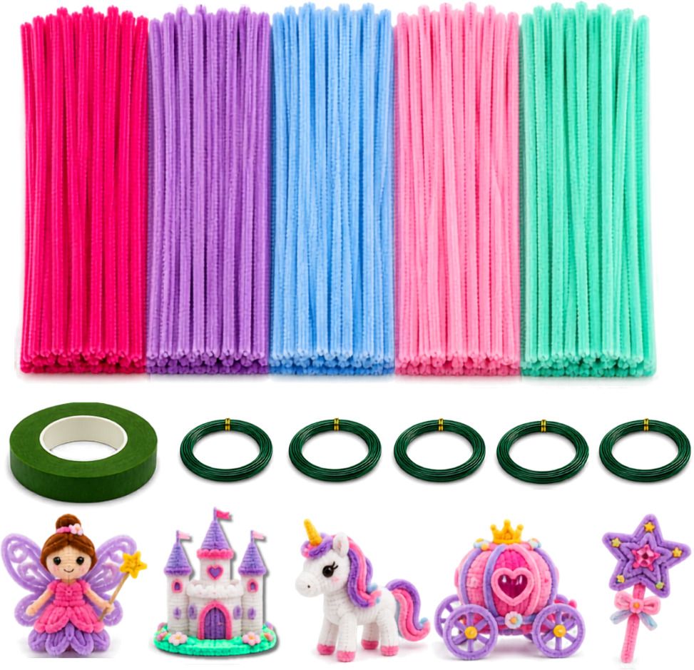 zenaura magic Pipe Cleaner Craft Combo Kit 100 Pc, DIY Art Set Pipe Cleaner Tools for Flowers-picture-38