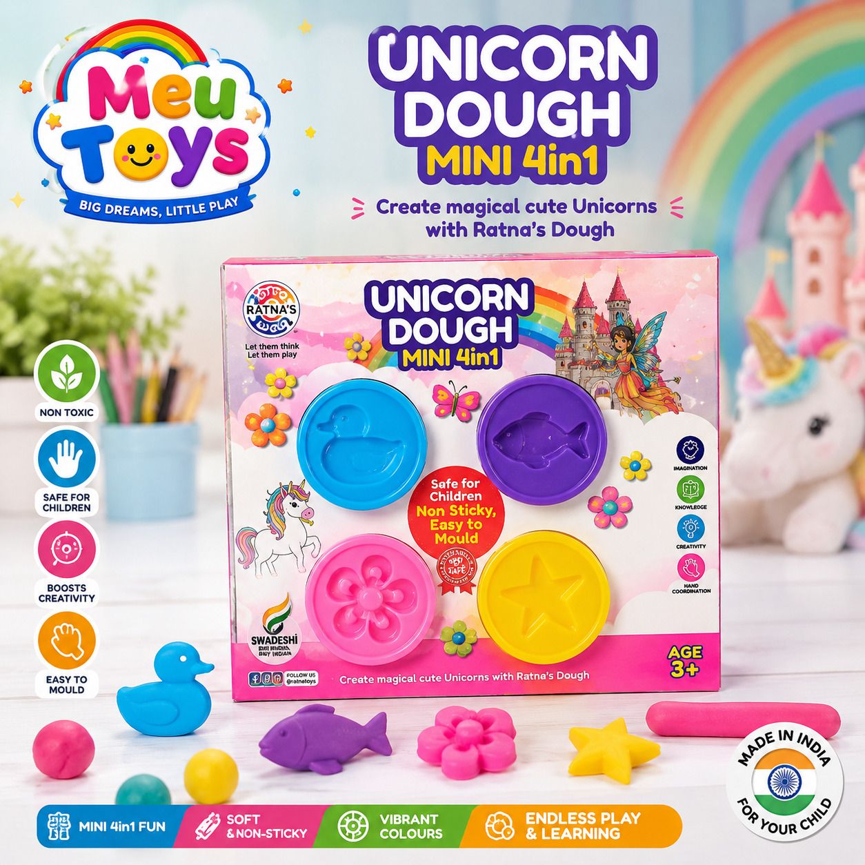 Unicorn Dough Mini 4 in 1 Art Clay-image-17