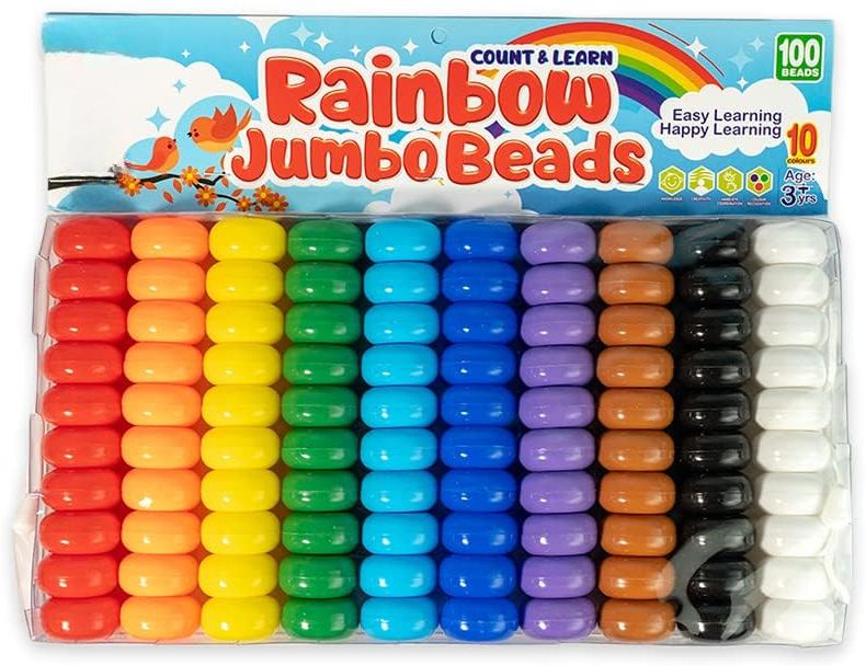 Rainbow Jumbo Beads Educational Counting & Learning Toy for Kids 100pcs-image-8
