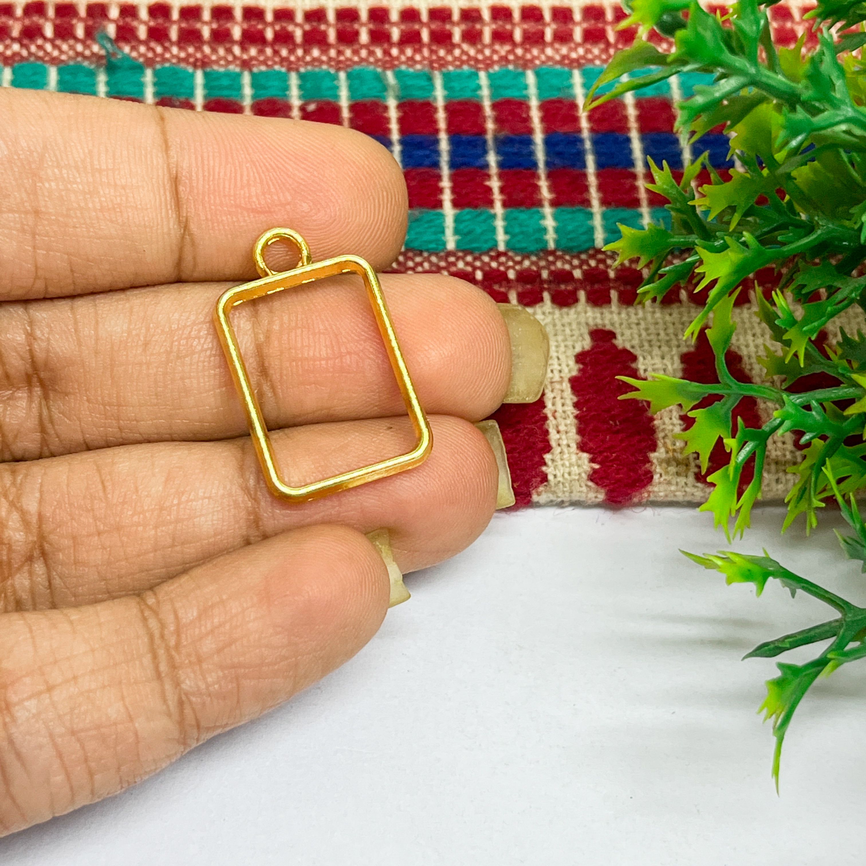 Rectangle Gold Mini Casting Pendants for Resin Jewelry Making-Pack of 2-image-40