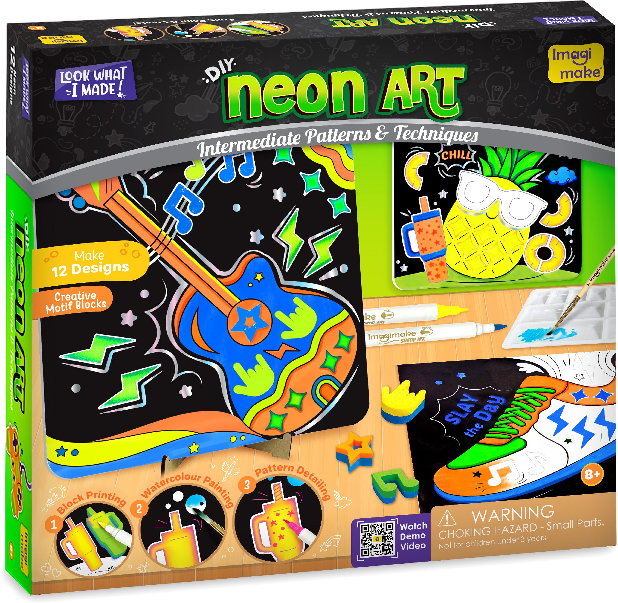 imagimake DIY Neon Art Kit | Make 12 Paintings | Art & Craft Kit for Kids & Adults-picture-14