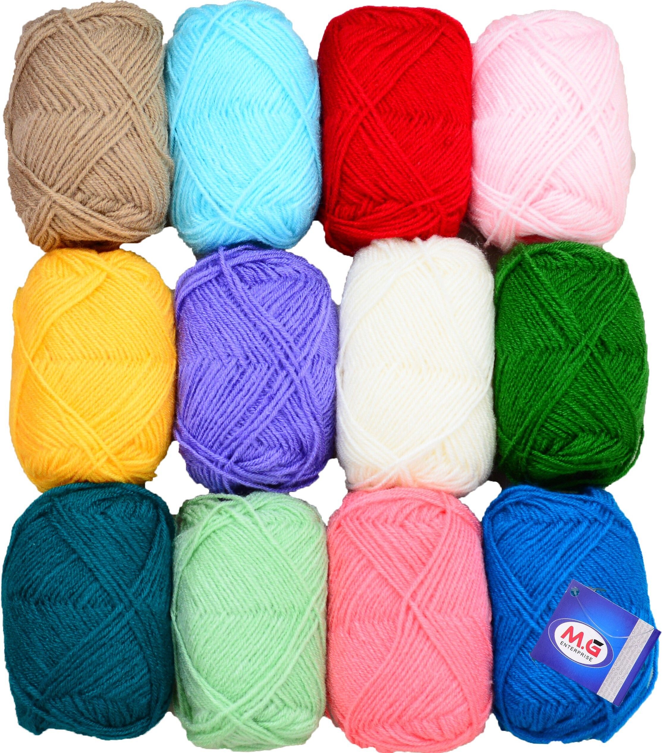 100% Acrylic Wool Royal Bunny 12 Combo Wool Ball Hand Knitting Wool/Art Craft Soft Fingering Crochet Hook Yarn, Needle Knitting Yarn Thread Dyed-image-10