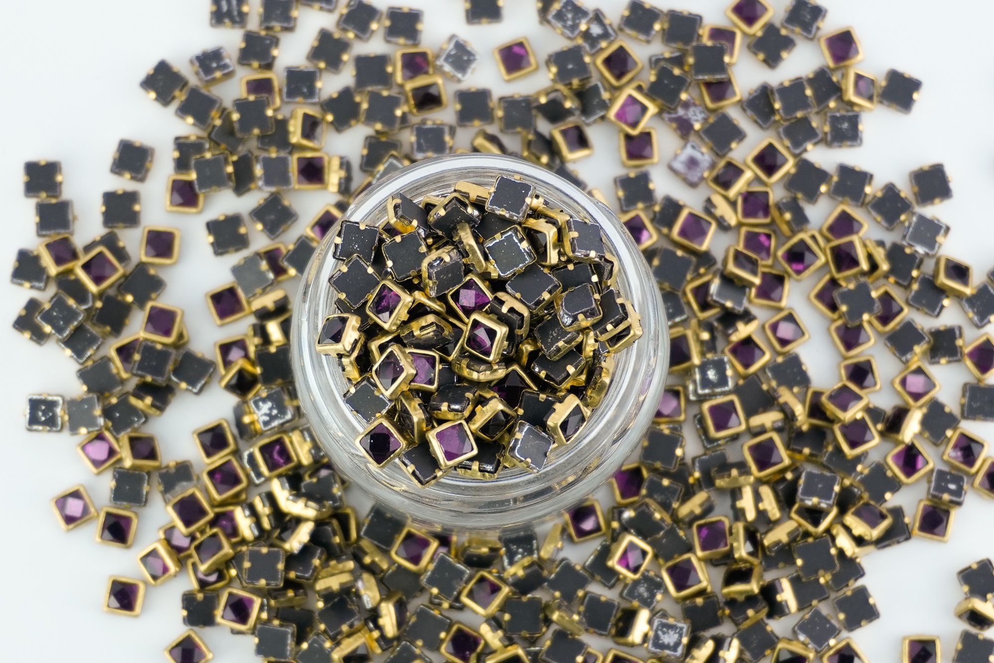 4mm Square Shape Dark Purple Color 50g-image-22