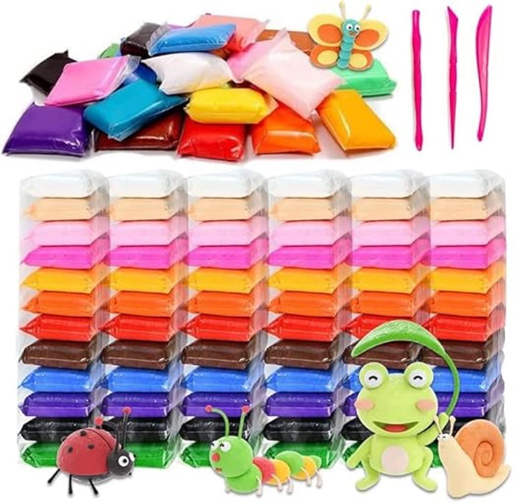 gift collection 6 Set Ultra Light Soft Modelling Bouncing Clay with Tools for Kids (Pack of 12)-picture-1