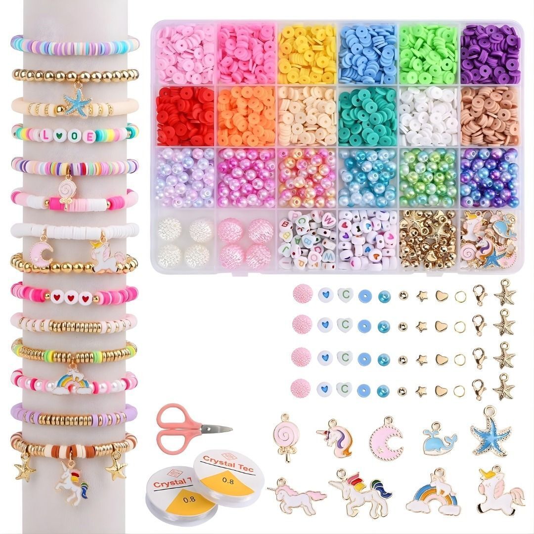 kavonex Bracelet Making Kit Heishi Beads for Jewelry Making Polymer Clay Flat Beads 587-picture-0