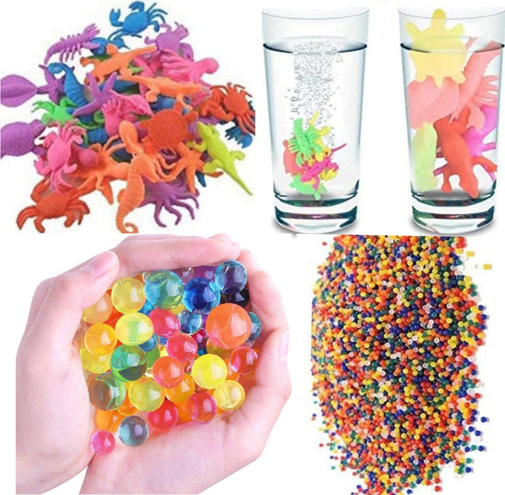 Multicolour Jelly Balls 1000-Pc (Approx.) & 20 Growing Animal Magic Water Beads-image-49
