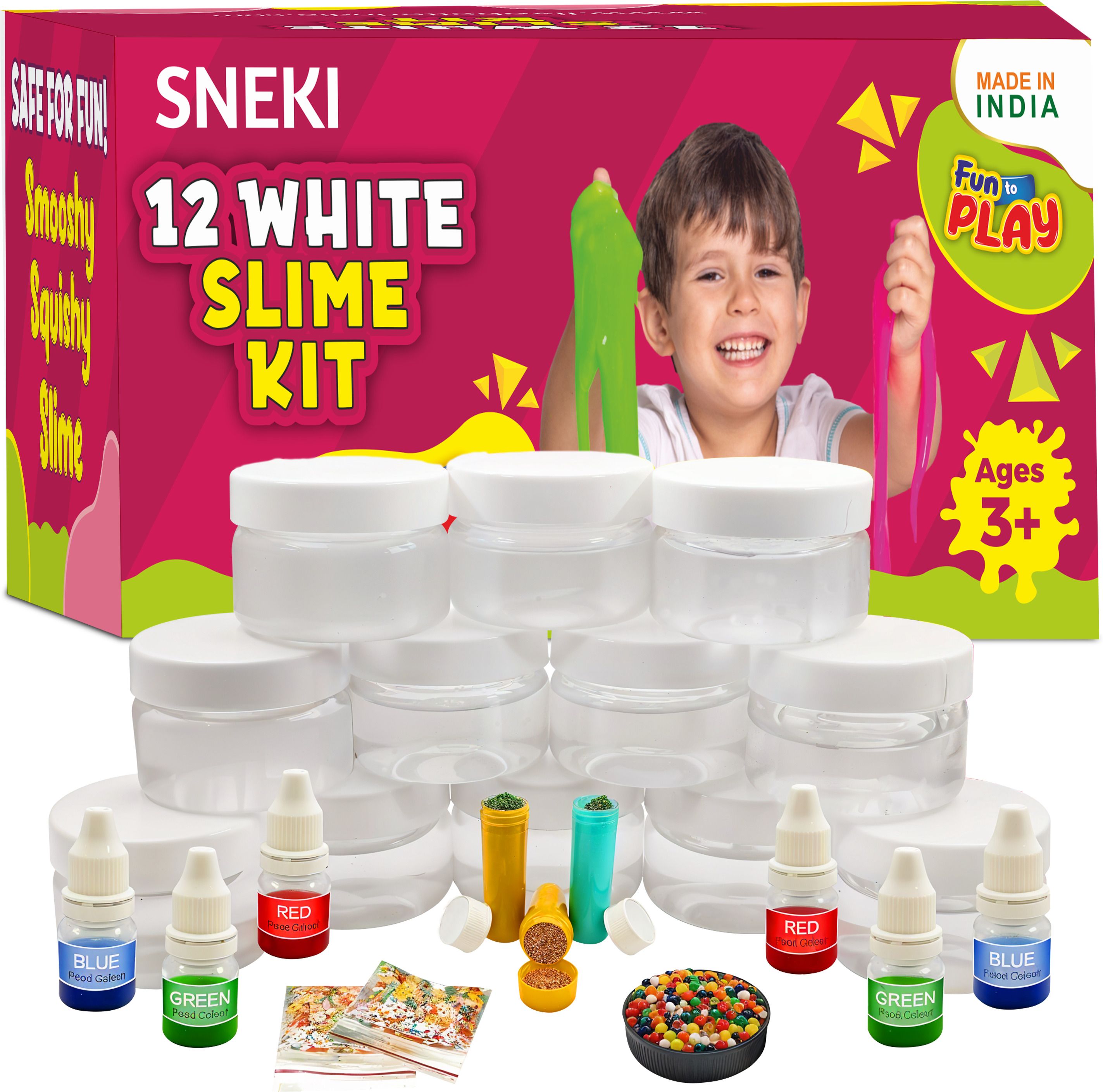 (12 Clear Slime Kit)Toys jelly slime putty clay toys kit set pack for girls kids-image-35