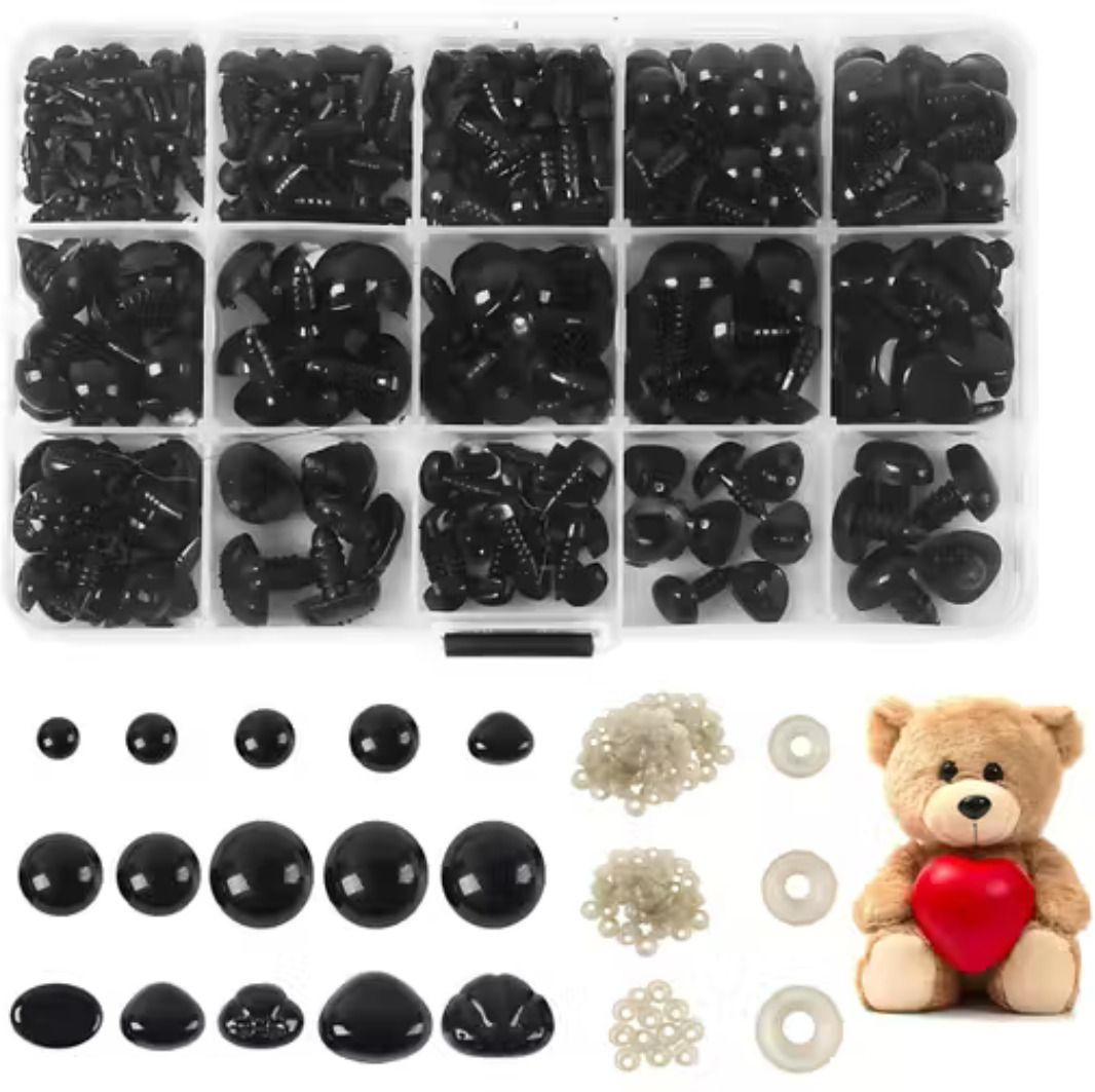 150 PCS Safety Eyes and Noses for Amigurumi, Stuffed Crochet Eyes
