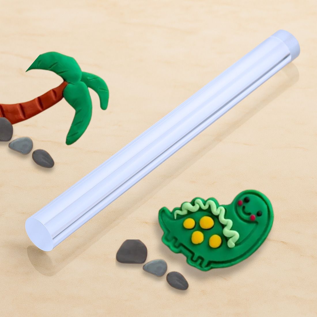 oytra Acrylic Rolling Rod Pin 8 Inches 2 CM Diameter for Polymer Clay-picture-25