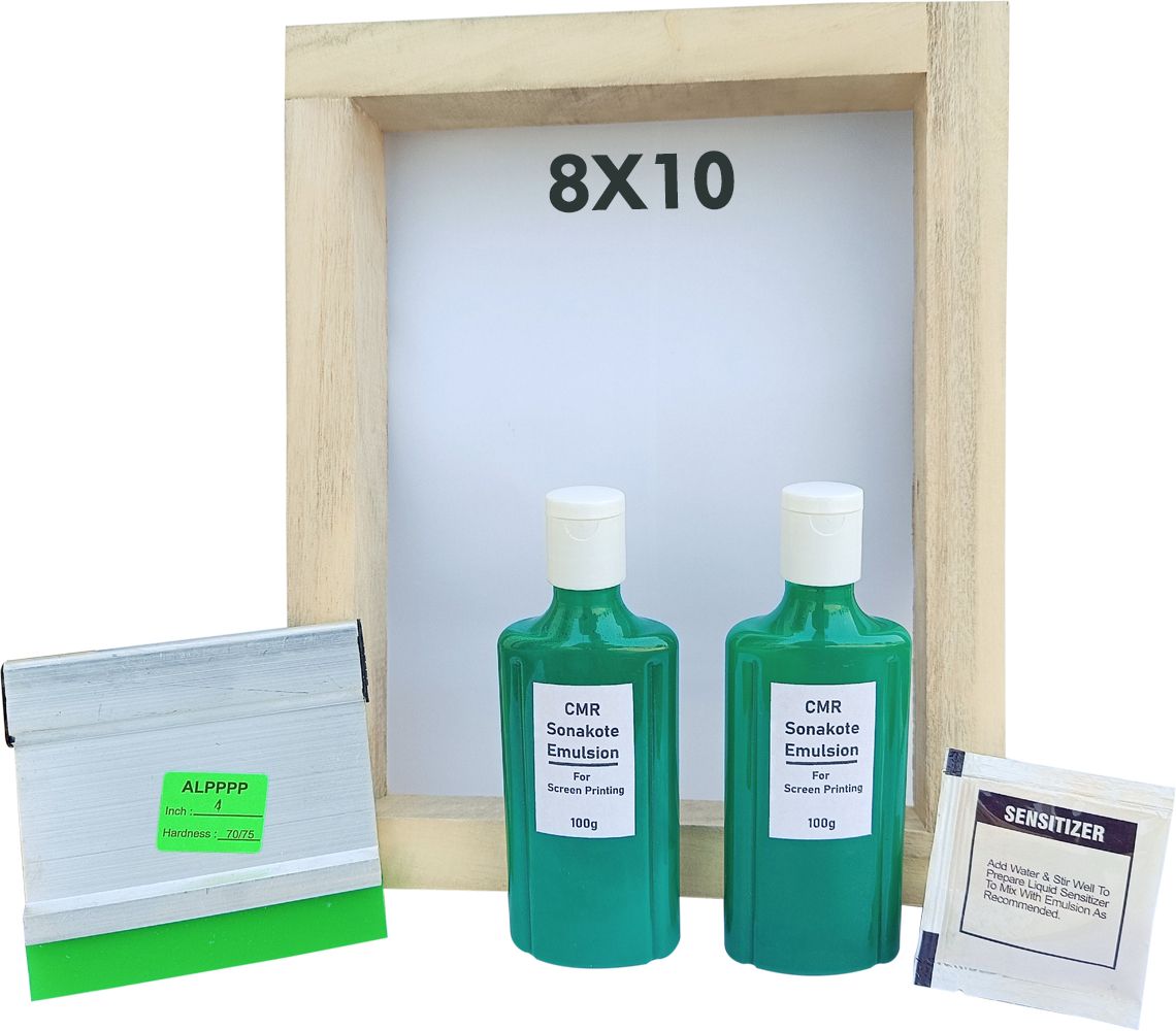cmr Screen Printing Frame 8X10 inch, 2 Emulsion Bottle, 1 Sensitizer, 4inch Squeegee-picture-25