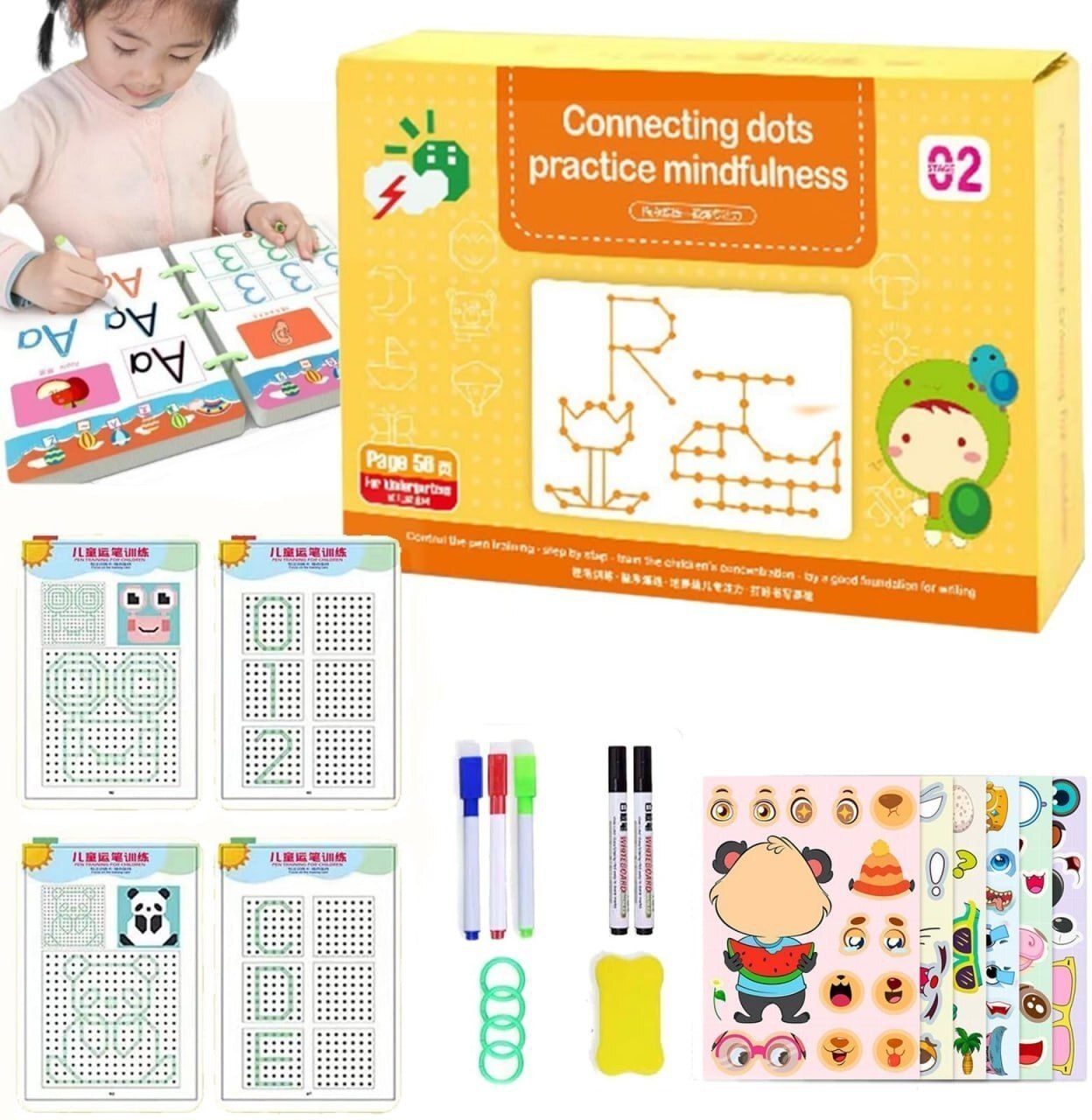 suvaniq Reusable Magic Practice Writing Book for Kids with Tracing Pages Learning Set-picture-43