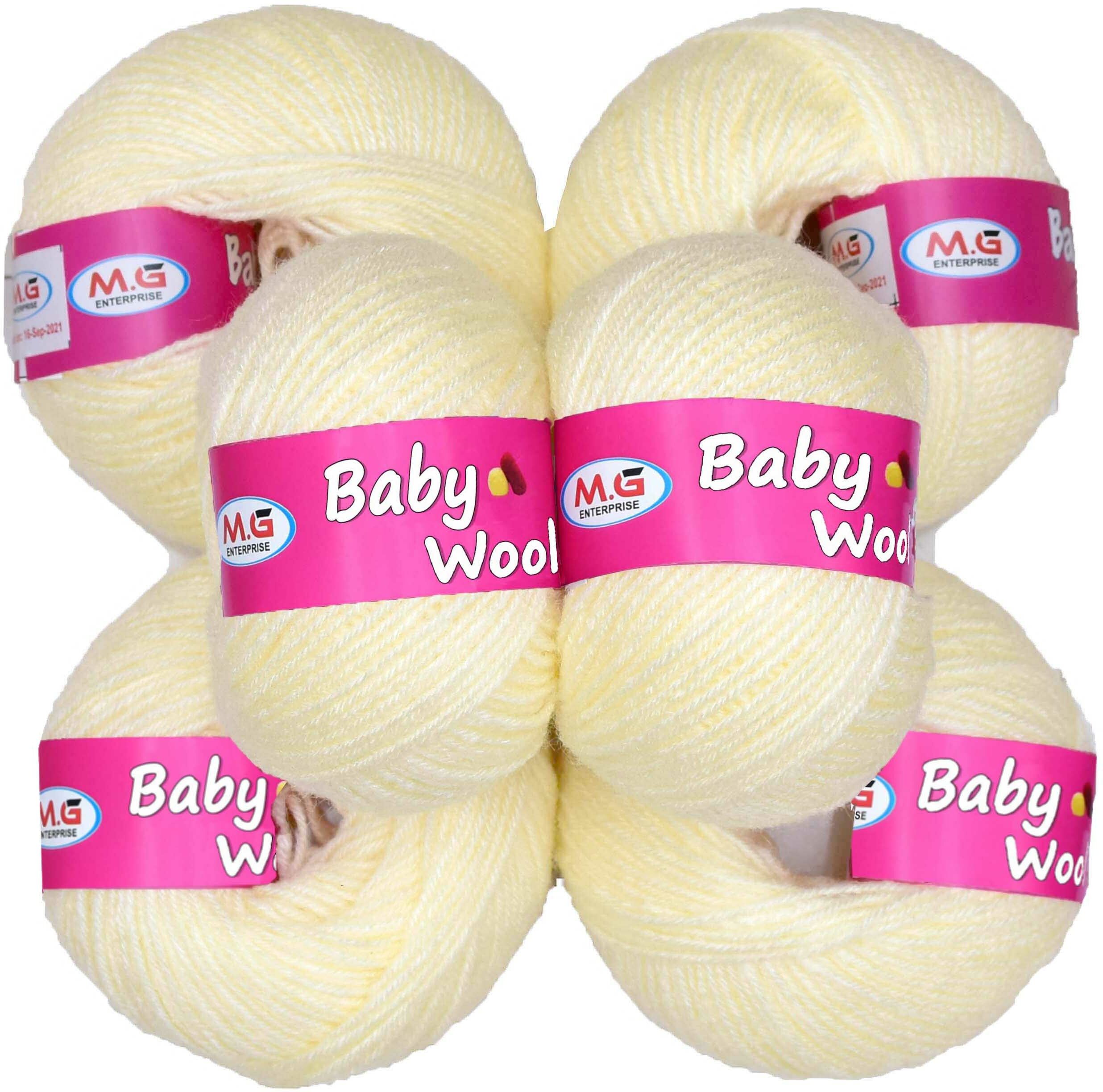 knit king 100% Acrylic Wool Cream 6 Pc Baby Wool 4 ply Wool -JA Art-GA-picture-18