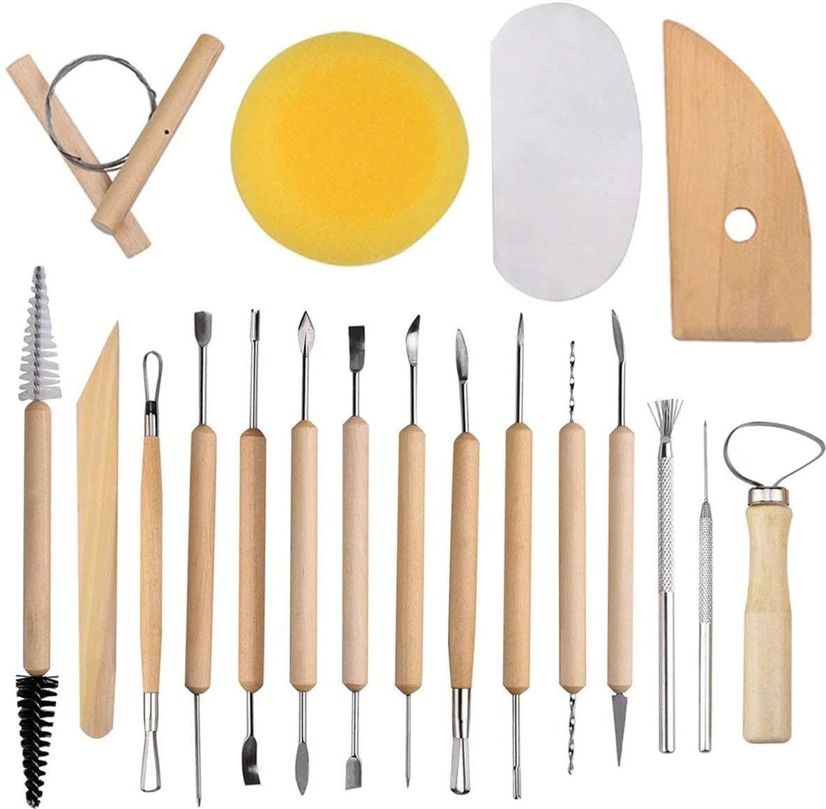 kraftmasters 19-Piece Pottery Carving Tools Set - Double-Sided Modeling Tools for Clay-picture-17