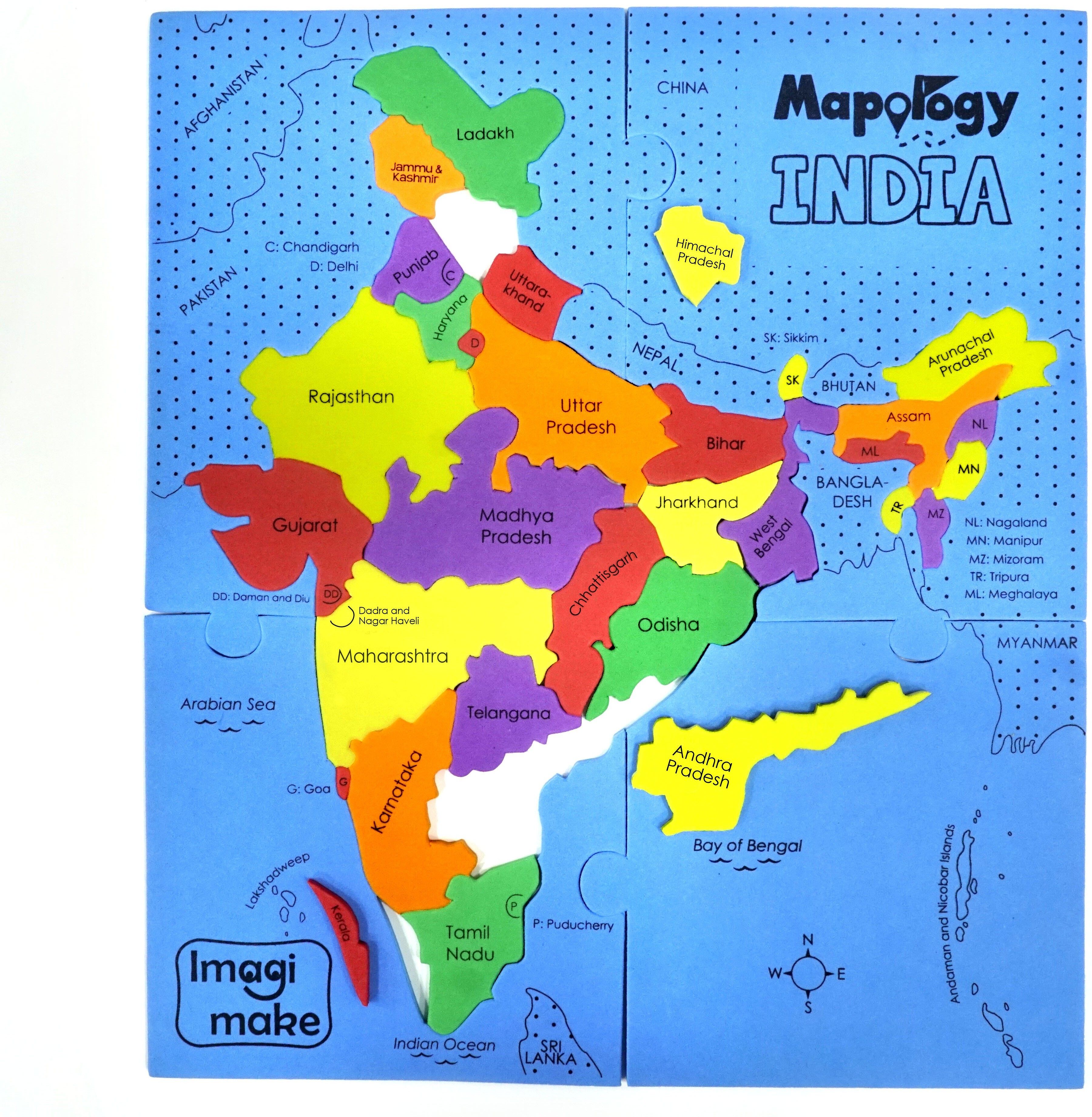 imagimake Mapology -States of India Map Puzzle-Educational Toy & Learning Aid- 4 Years+-picture-10