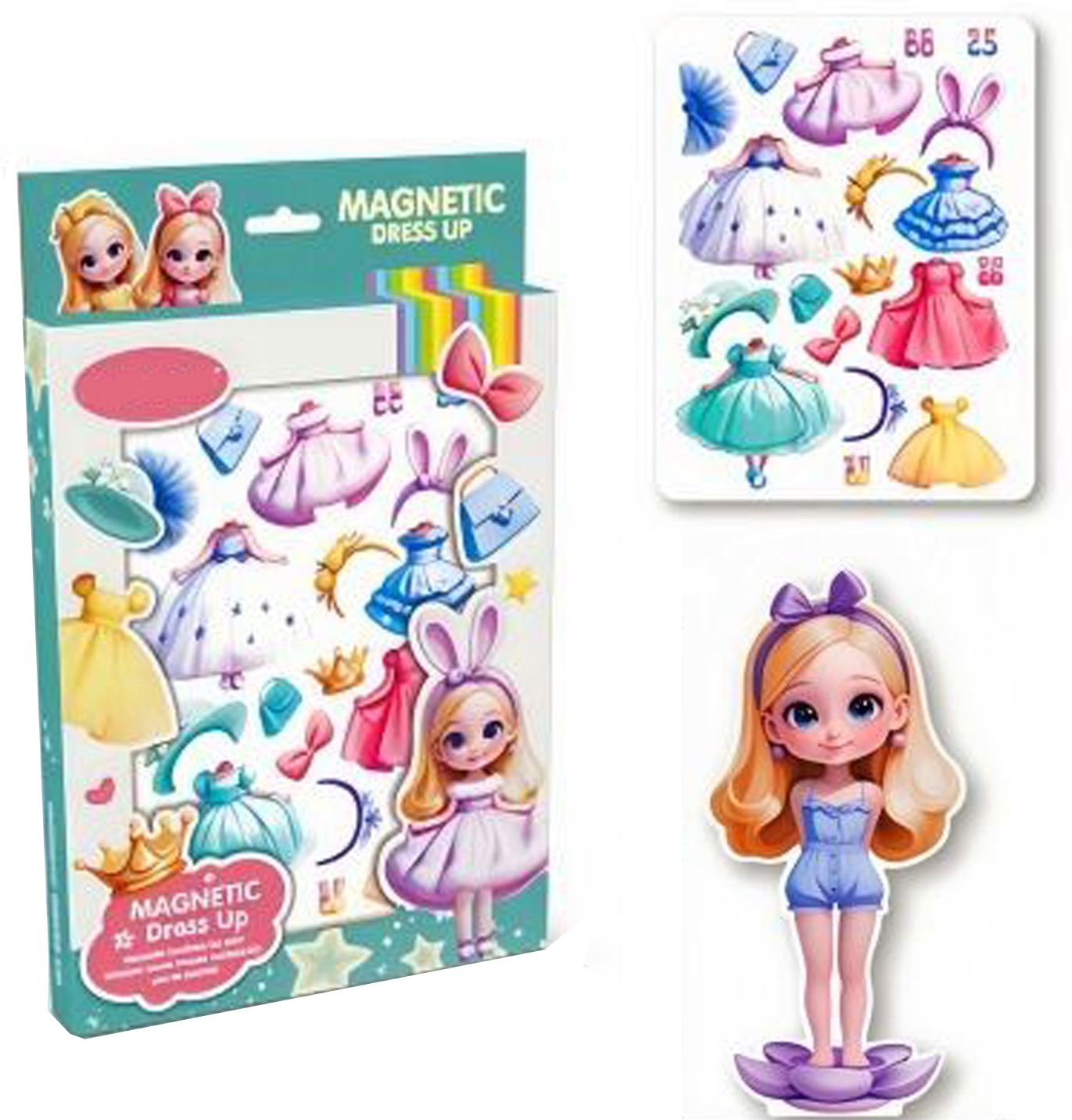 svulint Magnetic Dress Up Doll Toy Set with Fashion Clothes for Kids Girls-picture-39
