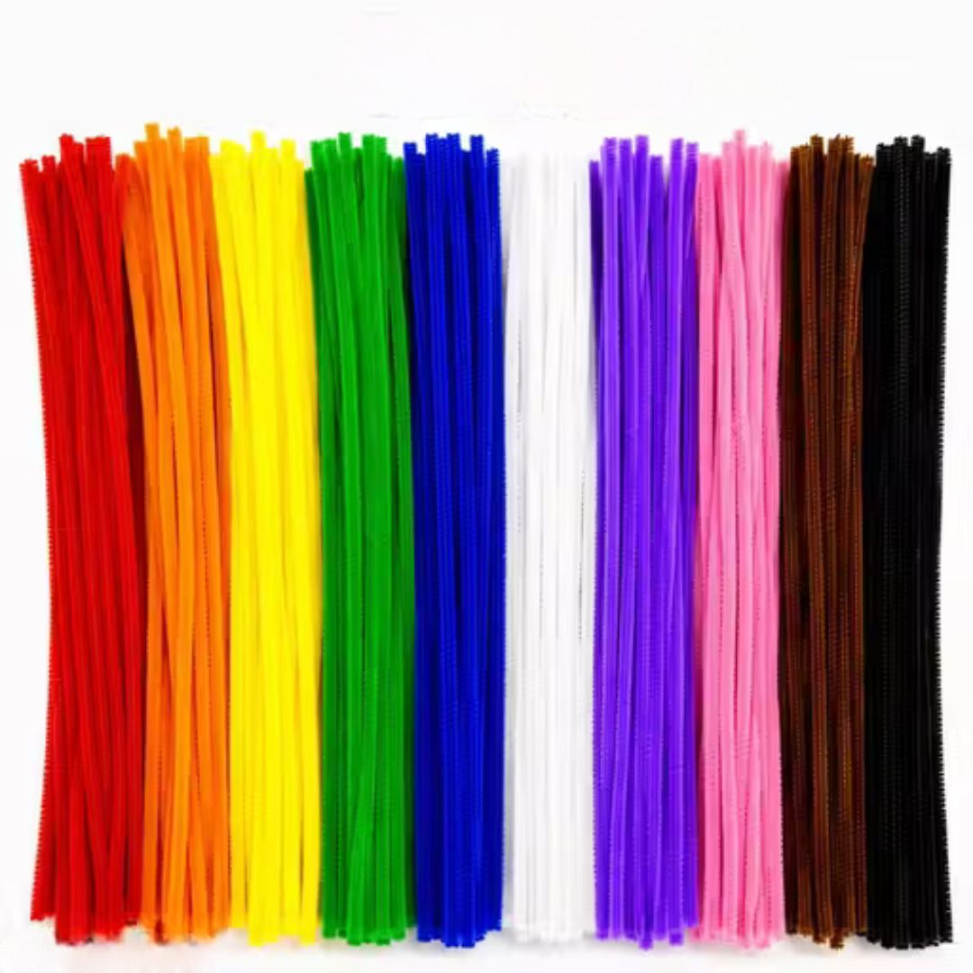khusha creations 100 Pcs Multicolor Chenille Pipe Cleaners for DIY Art & Craft-picture-28