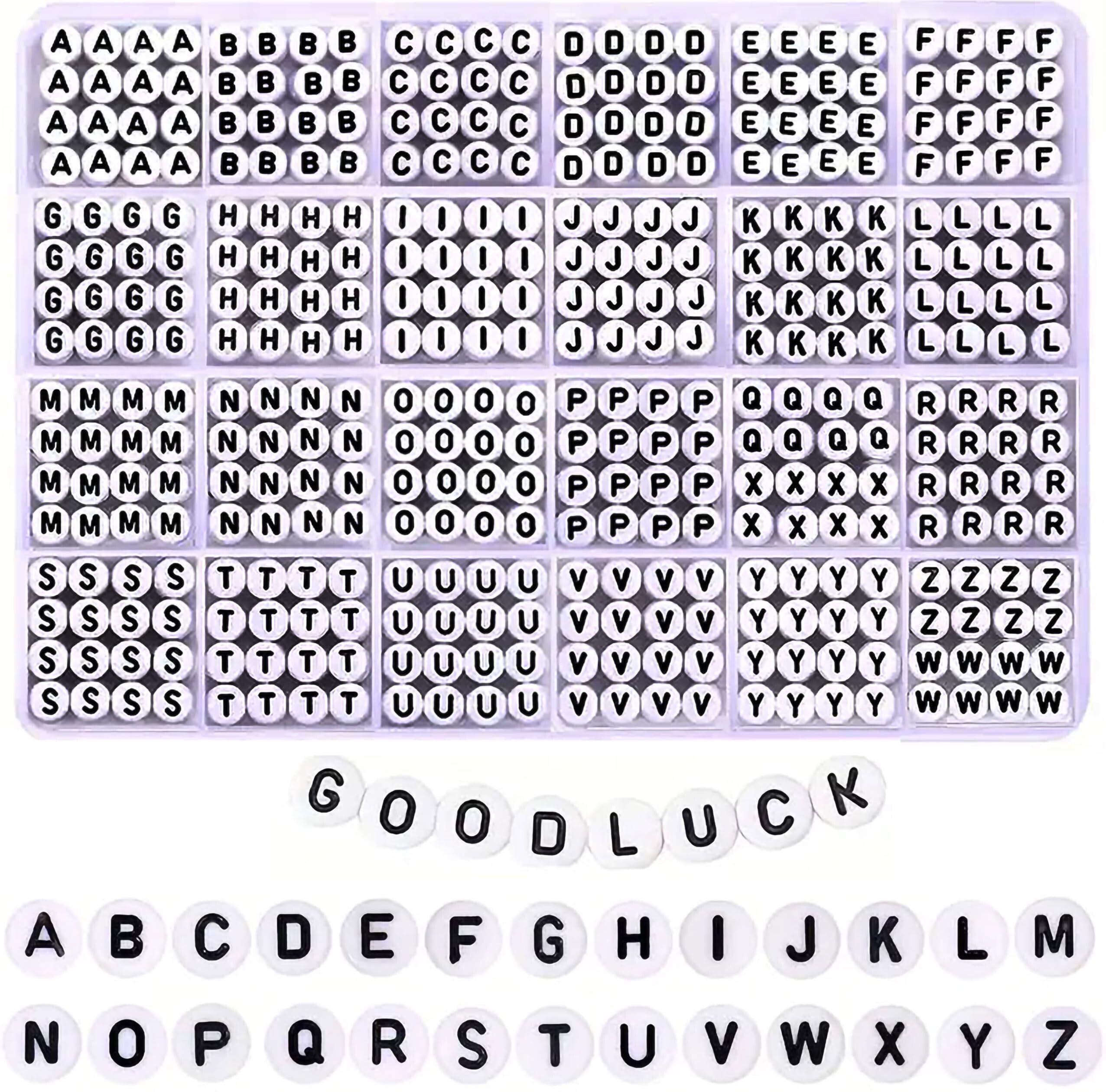 indikonb Alphabet Letter Beads A-Z Set with Box for Jewelry & Crafts, 550 Pcs-picture-17