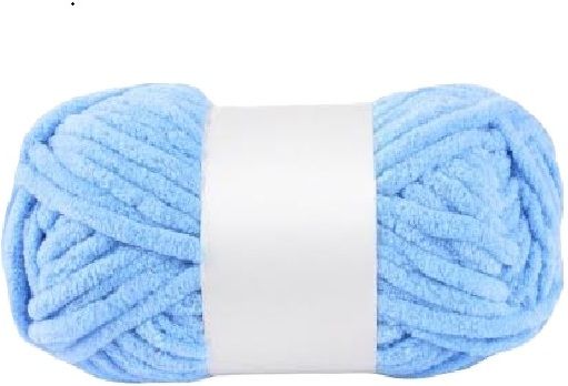 rudra Super Soft Chenille Yarn 200 Gram Sky Blue Velvet Bulky Yarn for Knitting DIY-picture-4