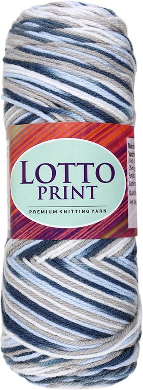 vardhman knitting yarn Lotto Print 100% Acrylic Light Knitting Yarn | Pack-1, 140g Each Blue-Grey-picture-15