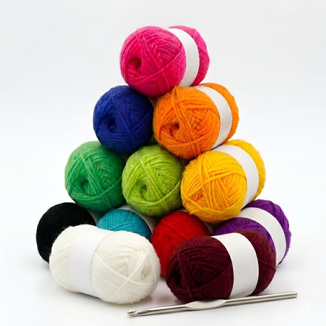 Multicolor Wool Yarn Set for Knitting & Crochet, 12 Rolls x 12g Soft Wool Thread-image-19