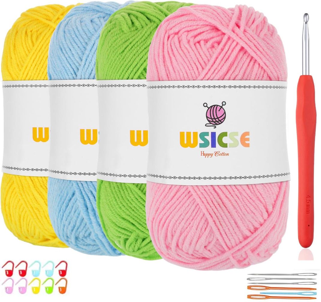 4 PCS Crochet Thread for Crochet and Knitting