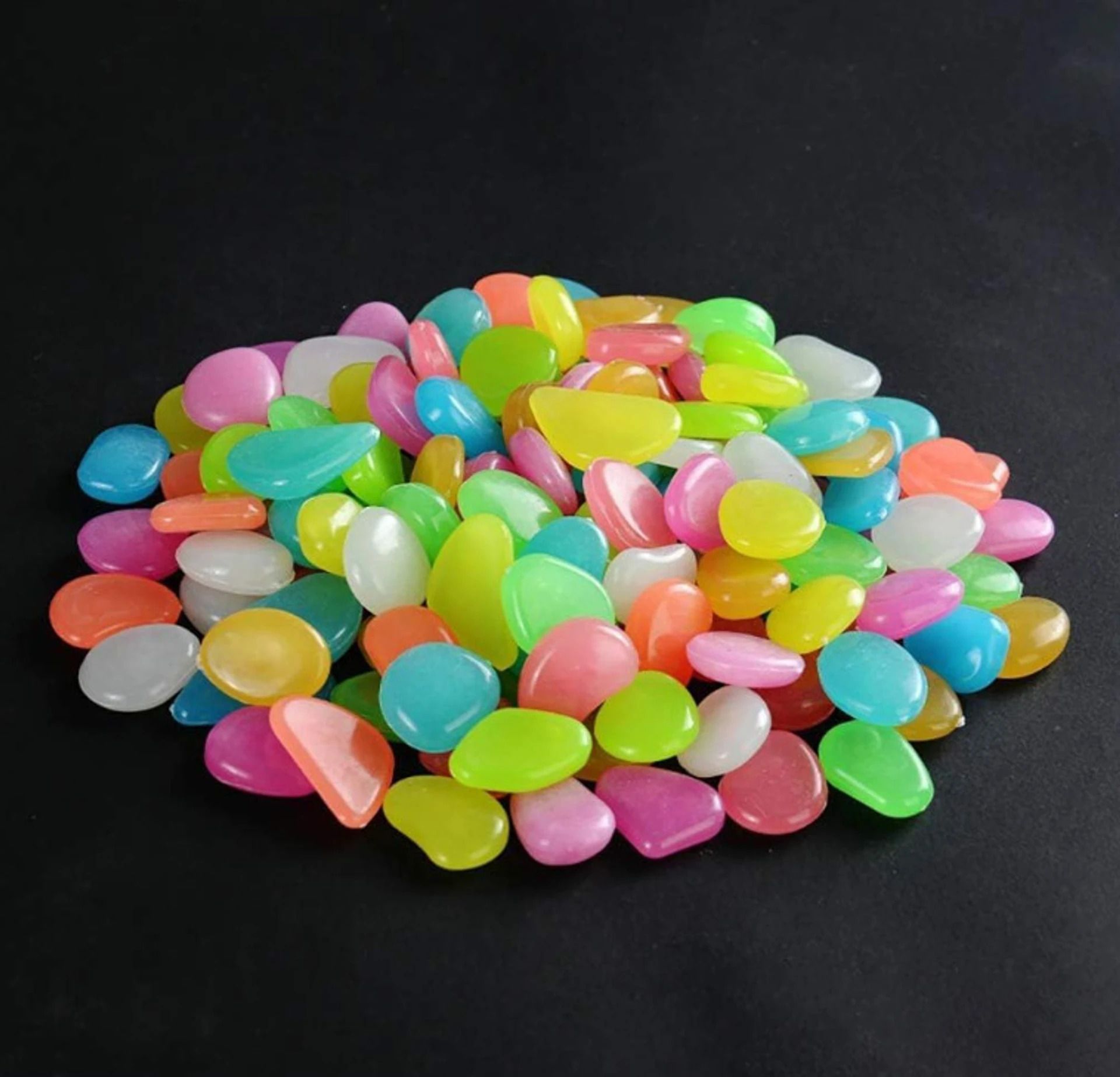 khatushyamenterprisee Radiam Glow in Dark Stone Reguler Round Plastic Stones Regular Angular Plastic Pebbles-picture-16