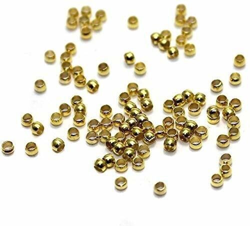 beadsnfashion Brass Crimp Beads Gold for DIY Jewelry Making and Crafts Work, Pack of 720 Pcs, Size 1 mm-picture-25
