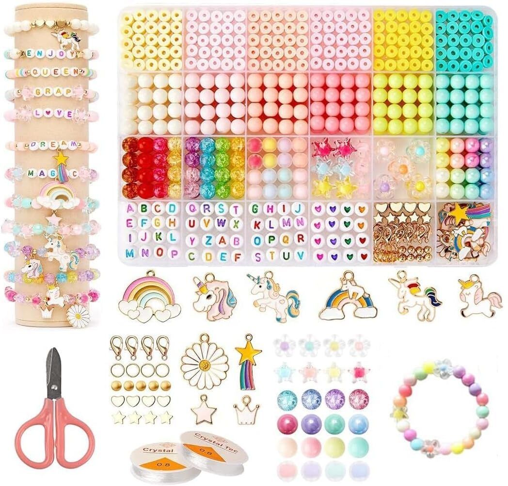 Bracelet Making Kit With Unicorn Pendants Jewellery Making Kit For Girls