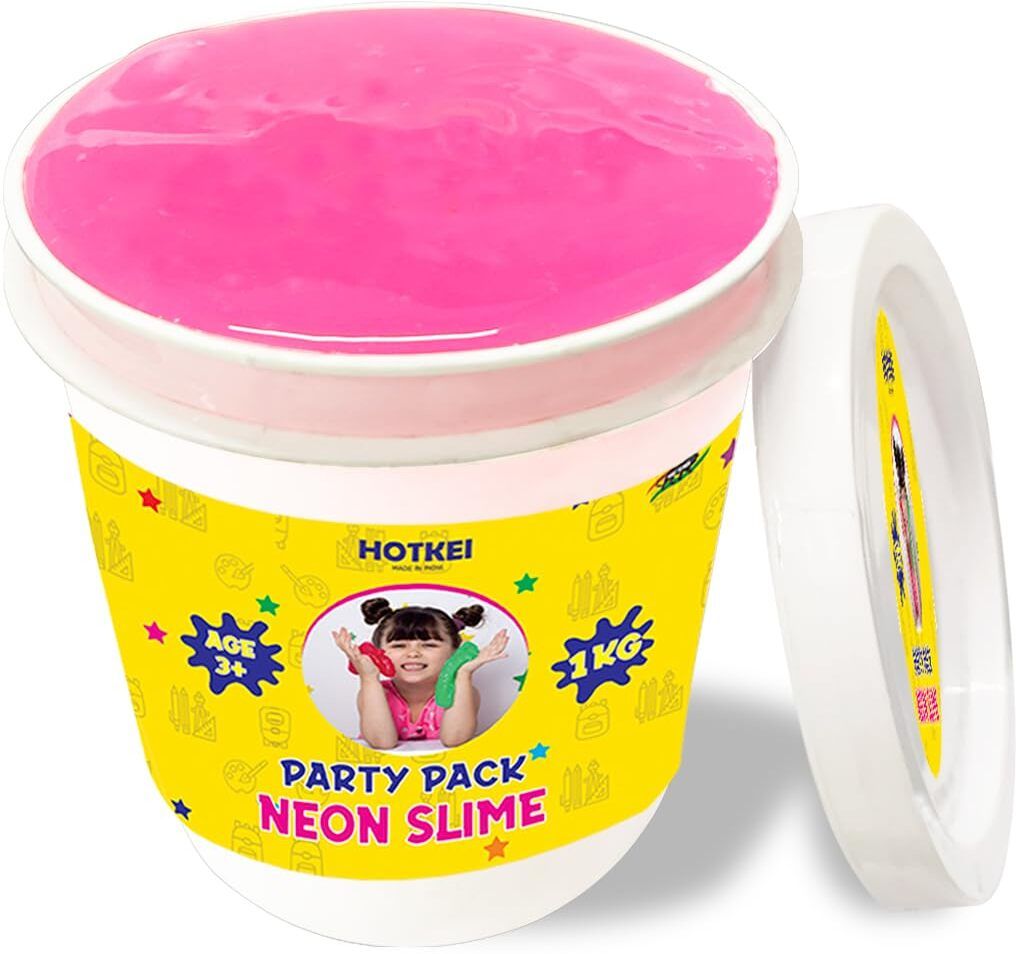 (Neon 1kg) Pink Fruit Scented DIY Magic Slime Clay Jelly kit Toys for Kids-image-1