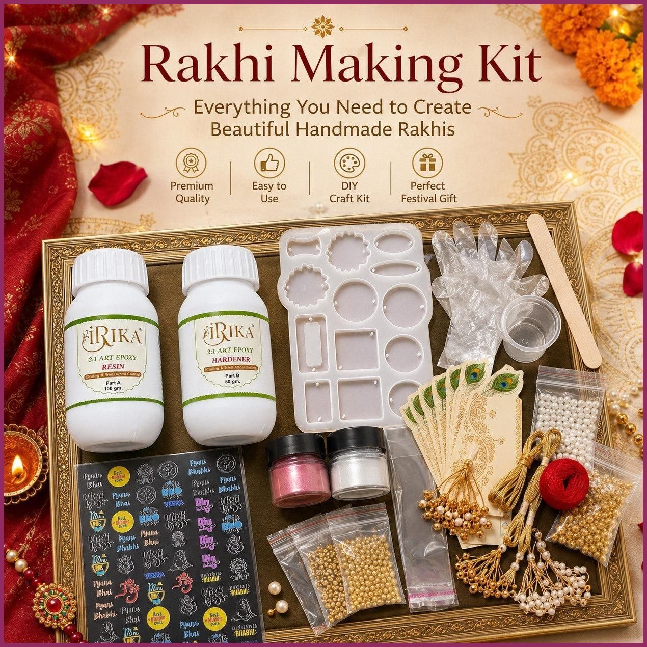 goyki DIY Rakhi Making Kit for Kids & Adults Complete Craft Set-picture-0