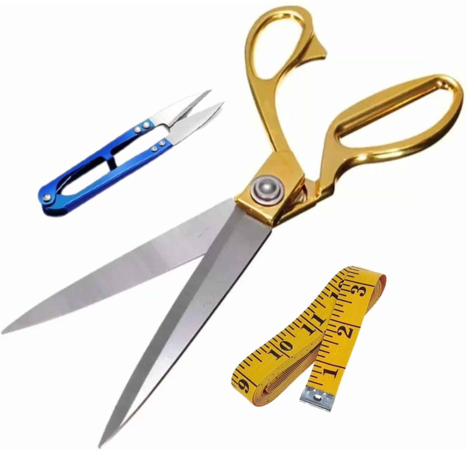 gemsy Gold Scissors Combo with Measuring Tape & Thread Cutter, Stainless Steel Scissor-picture-7
