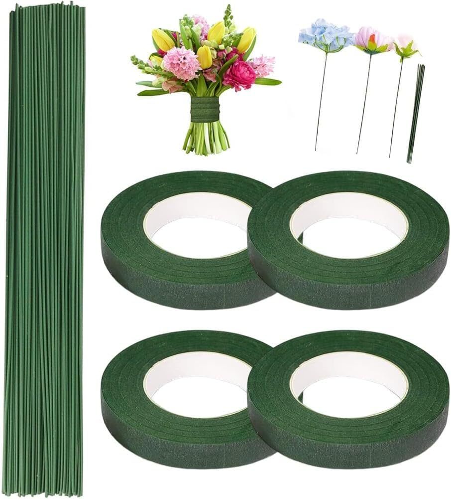 Dark Green Floral Stem Wire and Tape