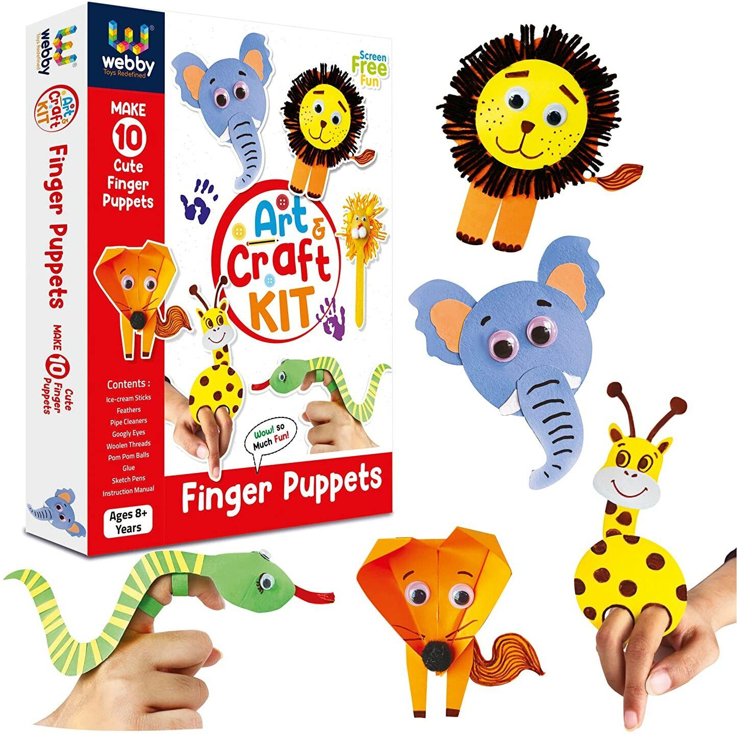 webby DIY Art and Craft Finger Puppet Activity Kit, Return Gift for Kids-picture-20