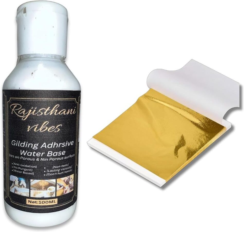Gold Leaf Kit 100 Sheets 8x8cm + 100ml Glue-image-37