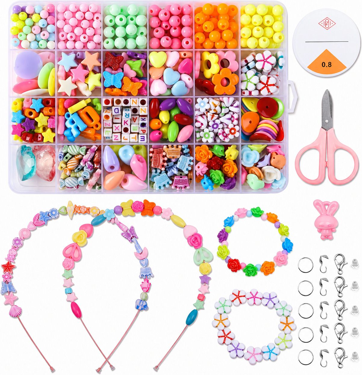 jilox -Jewellery Making Kit for Girls, Colorful Bracelet Making Set for Kids DIY Craft-picture-0