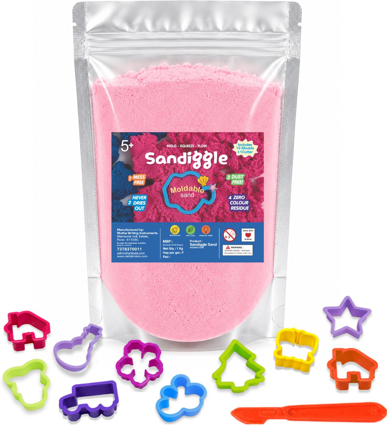 artiggle Pink - 1 Kg Wonder Sand | Kinetic Magic Sand | Best gift & STEM Toy-picture-23