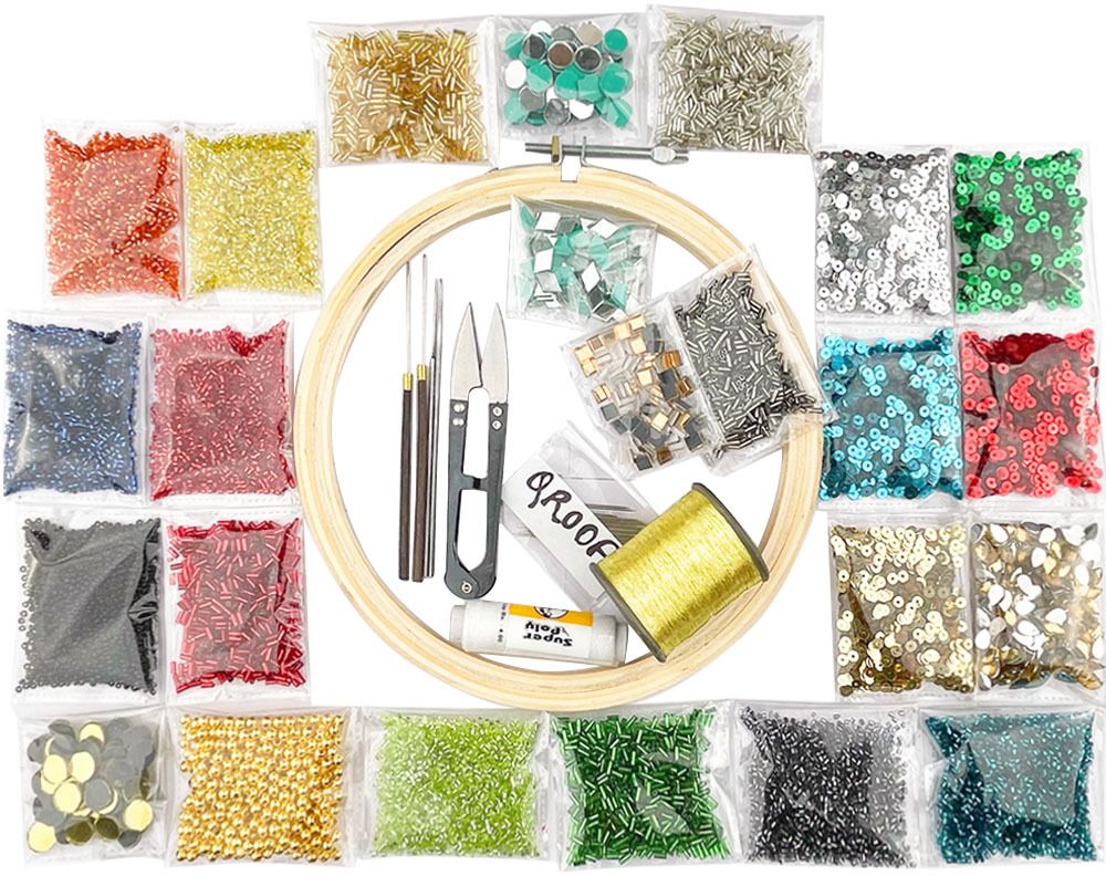 Aari Work,Maggam Work Materials Kit Combo Beginner Set Pack-image-47